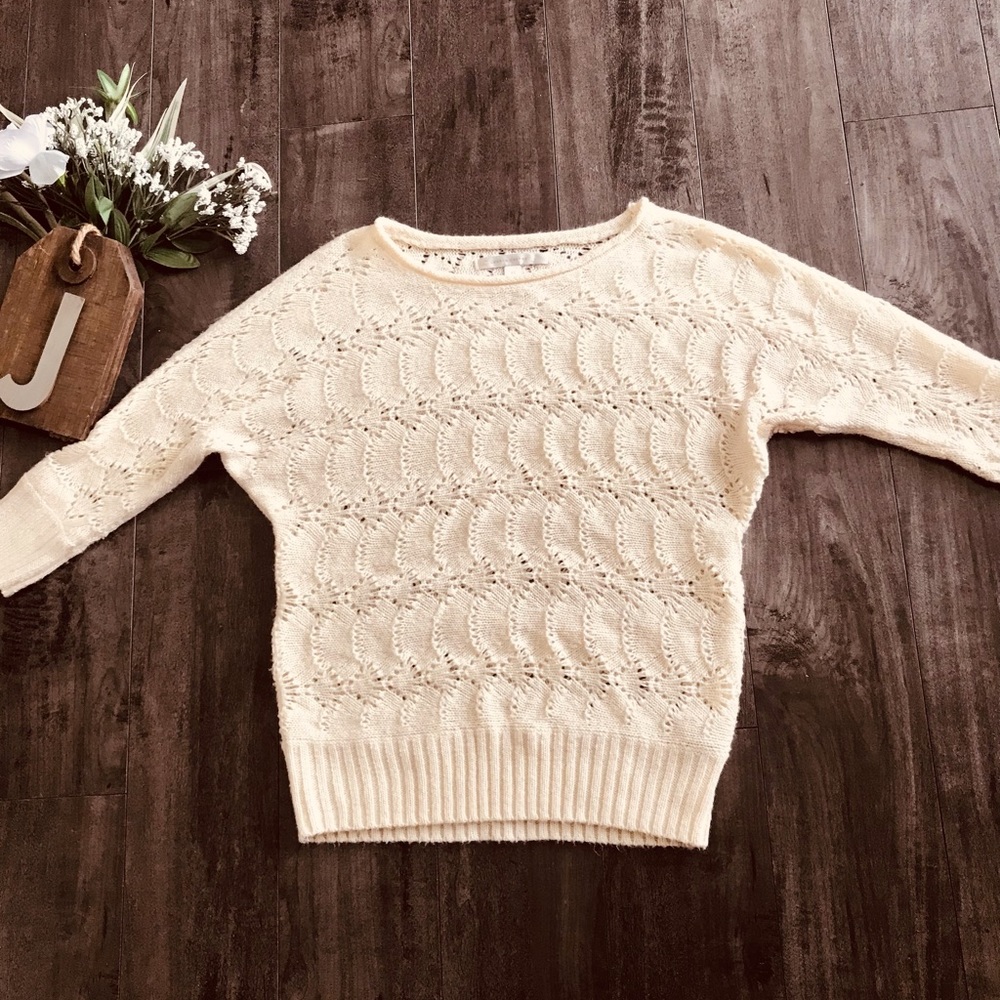 LC Lauren Conrad Knitted Cream Sweater Size XS